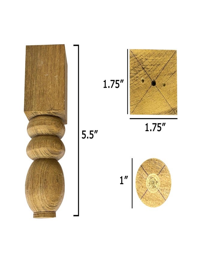 ASHOFY Handmade Wooden Pooja chowki Leg Small Size Raw Without Polish Leg (Height -5.5") - Image 2